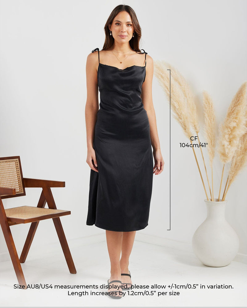 Thalia Silk Dress-Black