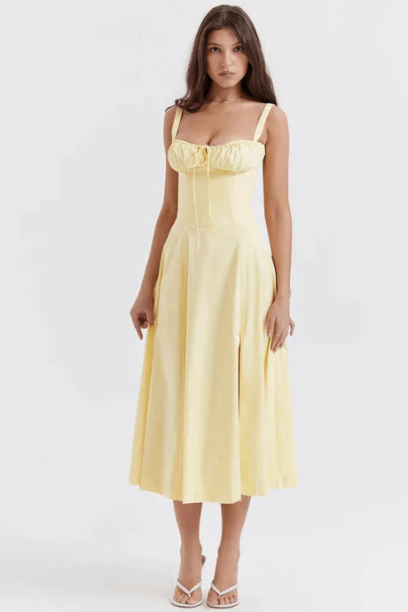 Bustier-Style Midi Corset Dress for Sunlit Days